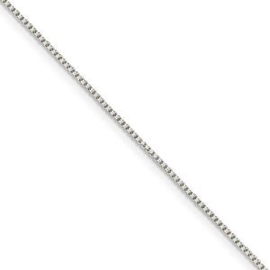 1mm Sterling Silver Solid Round Box Chain Necklace, 20 Inch